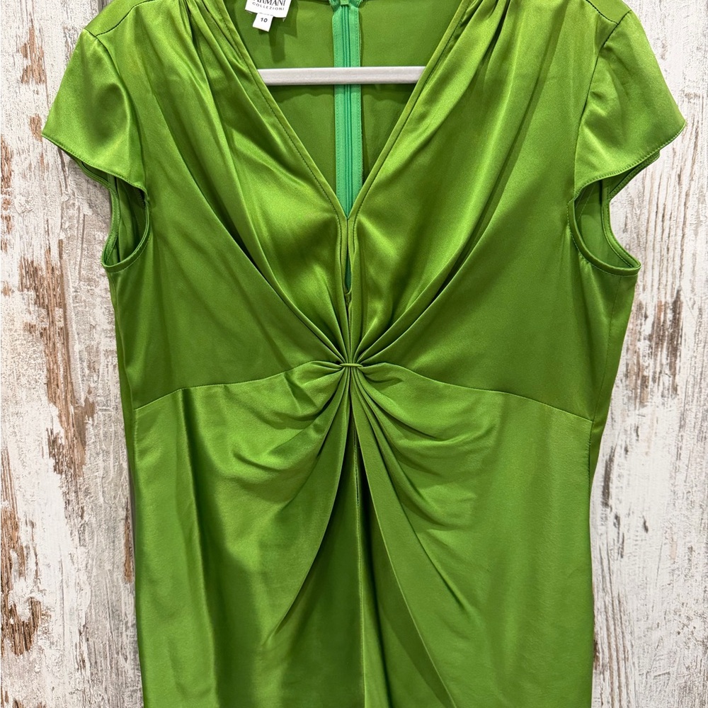 Armani Collezioni Lush Green Satin Blouse